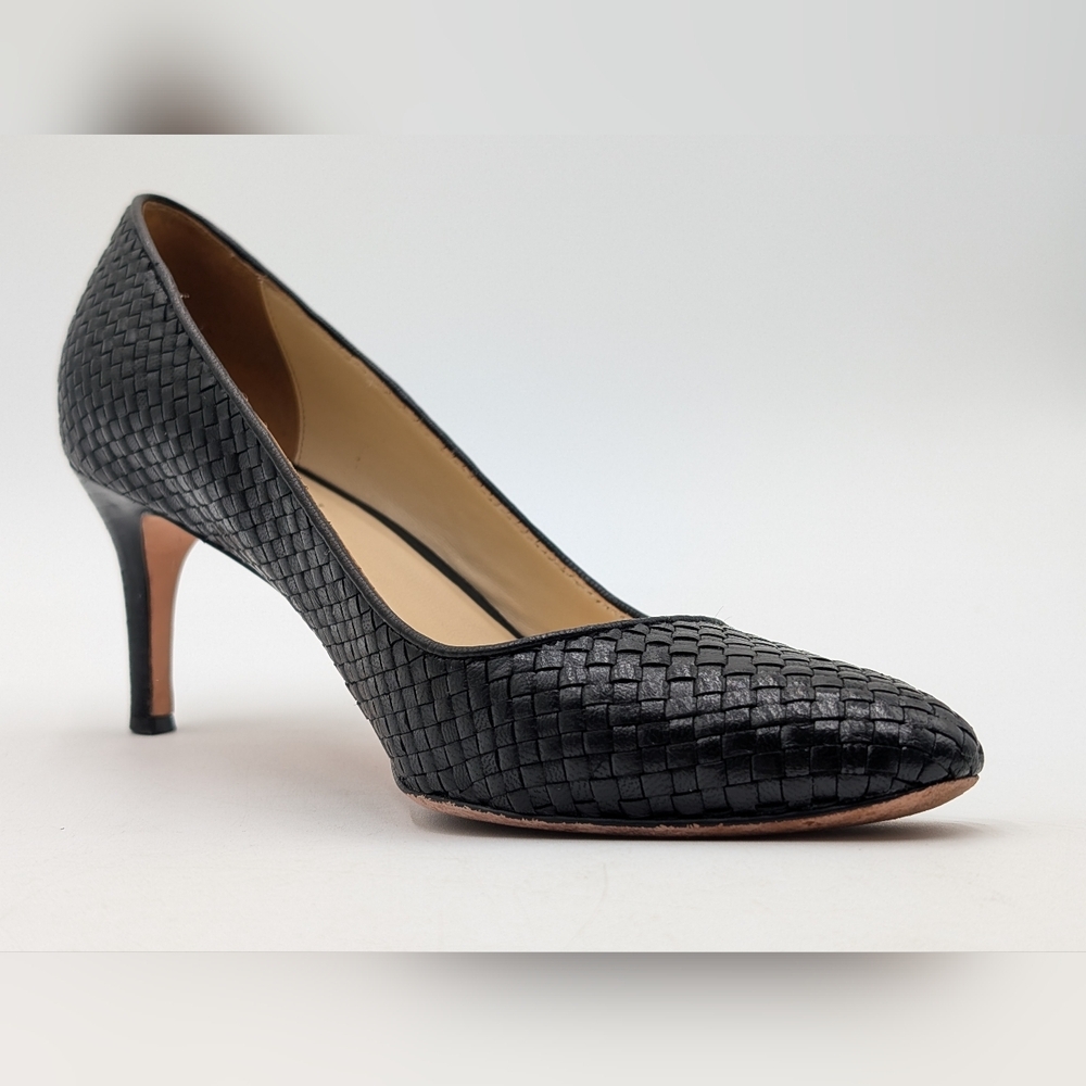 Cole Haan Grand.OS Women's Size 8B Woven Genuine Black Leather Heels Closed Toe - Picture 4 of 17
